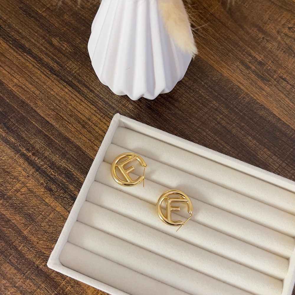 Chic Gold Monogram Earrings